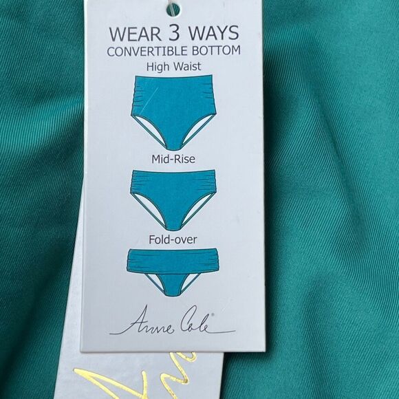 Anne Cole Swim Womens sz L Large Wear 3 Ways Rush convertible High Waist - Picture 6 of 10